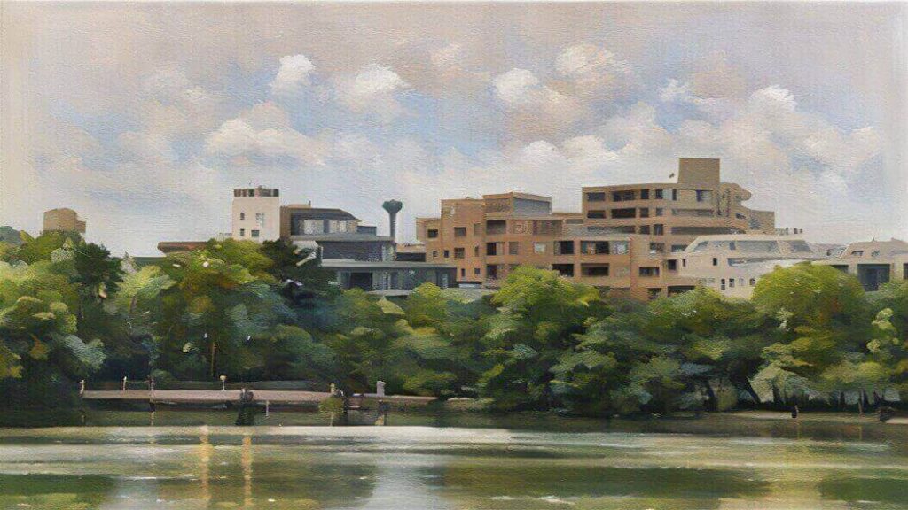 大濠公園のイラスト