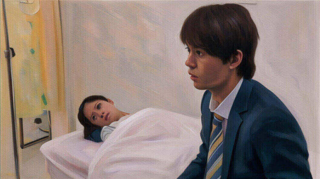 結の妊娠を知り驚く翔也のイラスト