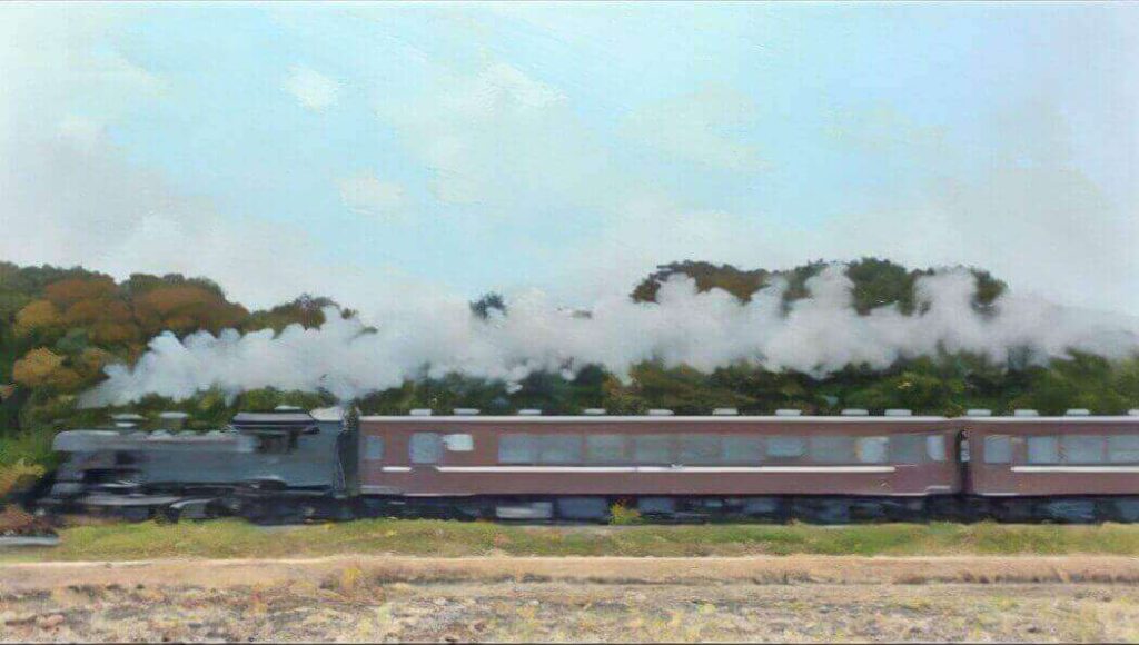 真岡鉄道のSLのイラスト