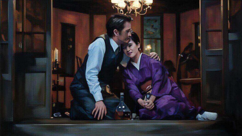 柳井寛と千代子のイラスト