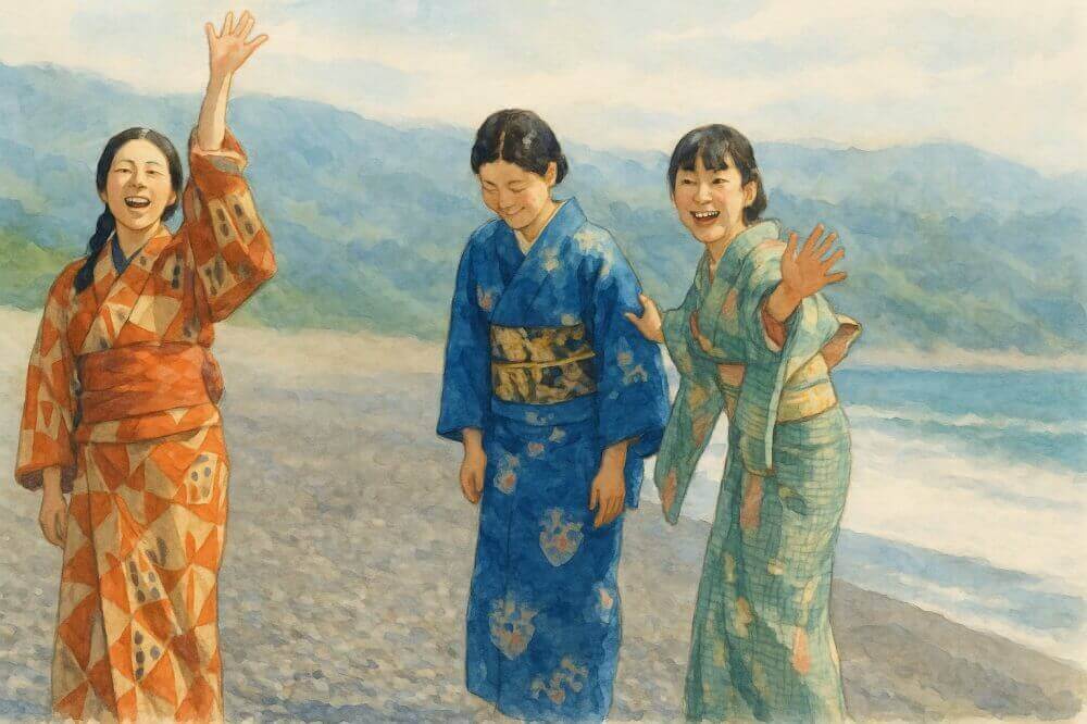 先に帰る朝田三姉妹のイラスト