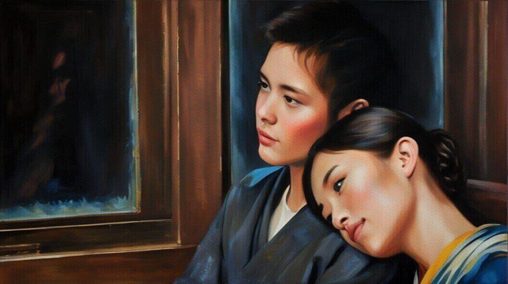 豪と蘭子のイラスト