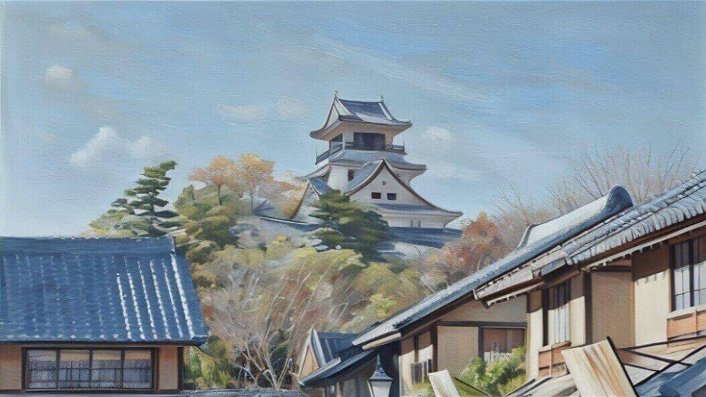 高知城のイラスト
