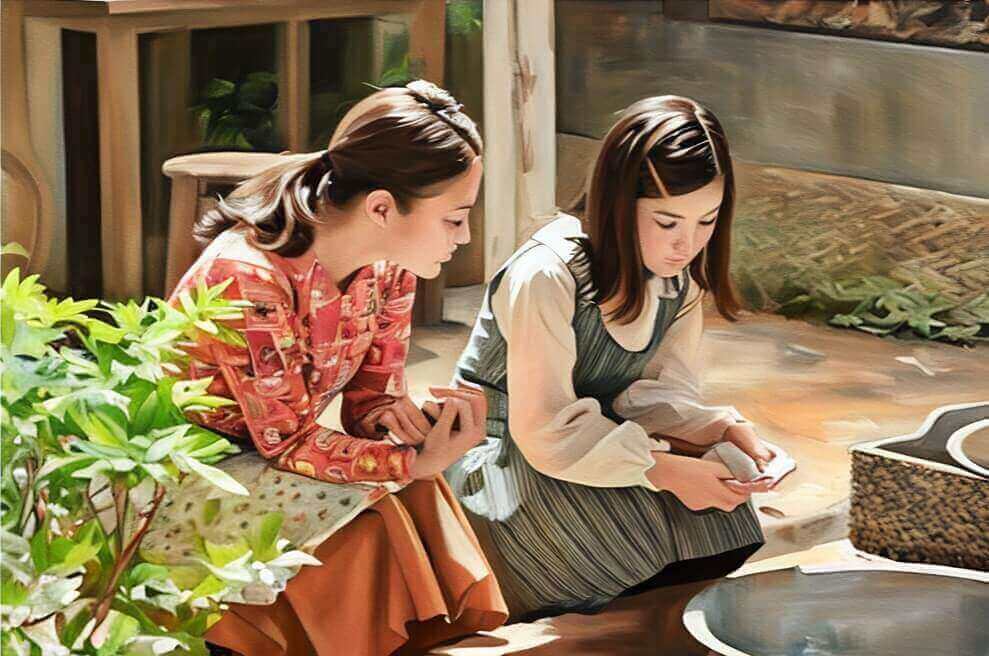 佳保を演じる永瀬ゆずなさんとのぶのイラスト
