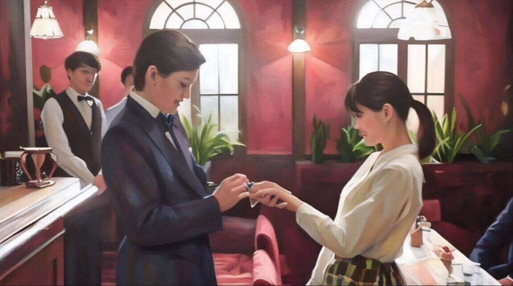 メイコにプロポーズする健太郎のイラスト