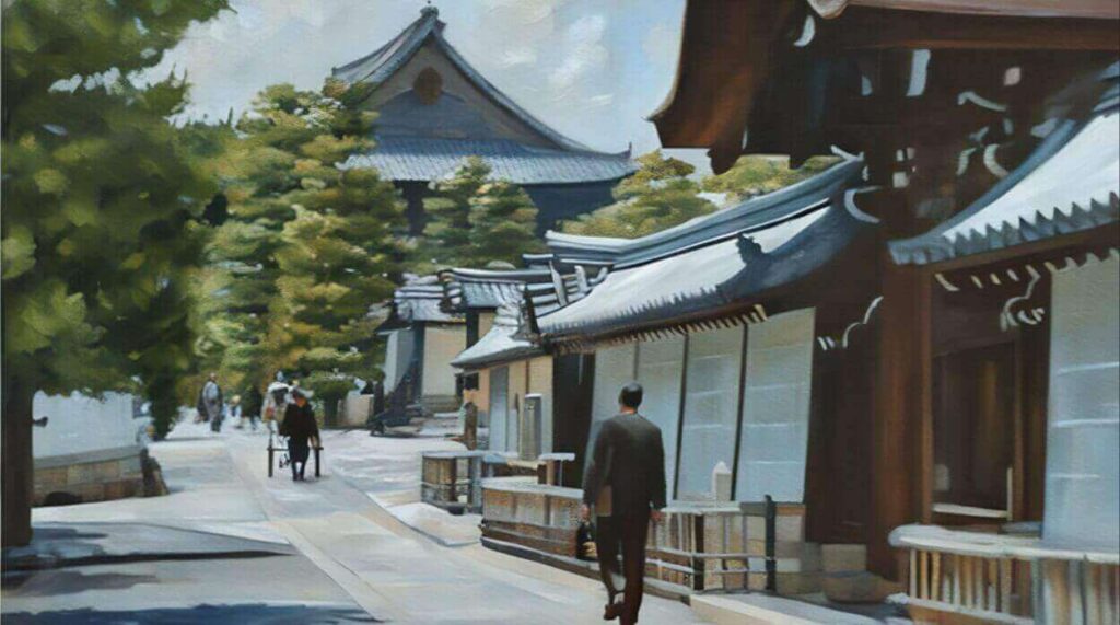 銀二郎と人力車ランデブーするシーンのイラスト