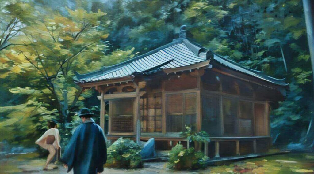 安楽律院の本堂のイラスト