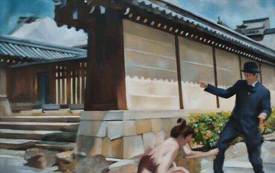 トキが男とぶつかるシーンのイラスト