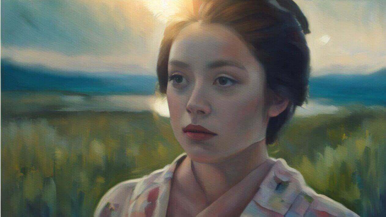 たたずむトキのイラスト