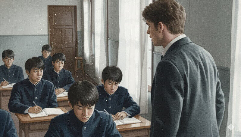 錦織がいなくなった教室のイラスト