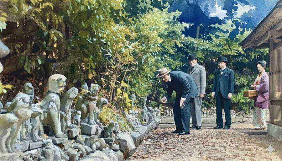 城山稲荷神社についたヘブンらのイラスト