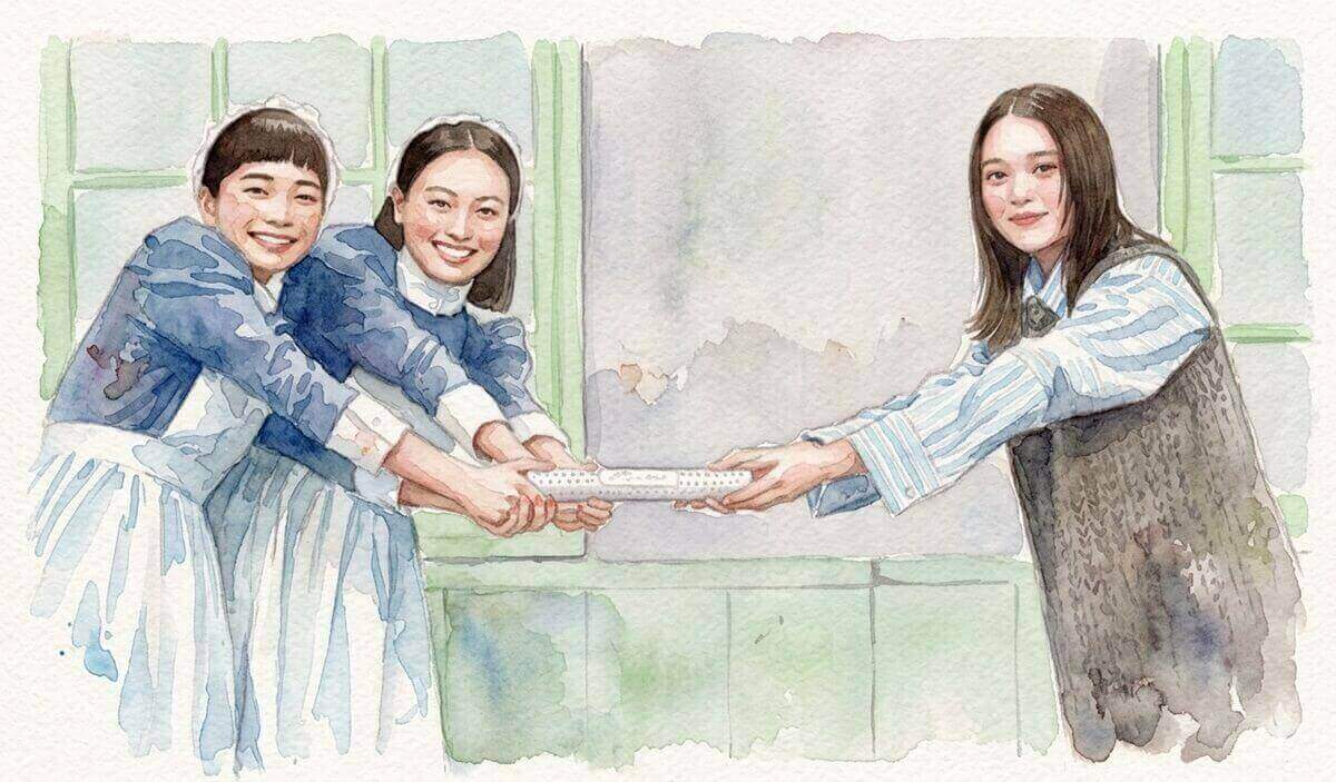 バトンタッチセレモニーのイラスト