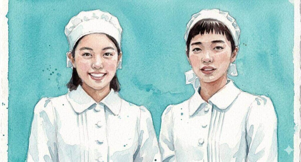 風、薫るの主人公りんと直美のイラスト