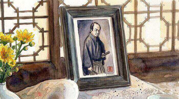 勘右衛門の遺影のイラスト