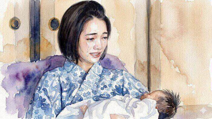 出産したリンのイラスト